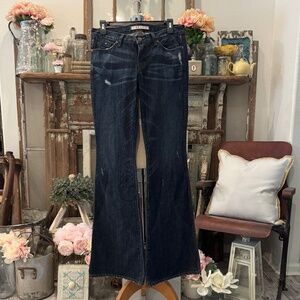 J BRAND BELL BOTTOM LONG JEANS | WIDE LEG FLARE | DARK WASH | HEAVY WEIGHT DENIM